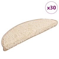vidaXL Trappmattor 30 st gräddvit 56x17x3 cm