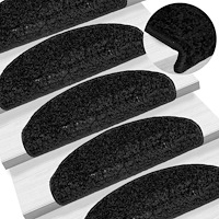 vidaXL Trappmattor 30 st Svart 65x21x4 cm