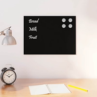 vidaXL Väggmonterad magnettavla svart 40x30 cm härdat glas