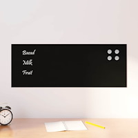 vidaXL Väggmonterad magnettavla svart 80x30 cm härdat glas