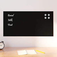vidaXL Väggmonterad magnettavla svart 80x40 cm härdat glas