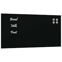 vidaXL Väggmonterad magnettavla svart 80x40 cm härdat glas