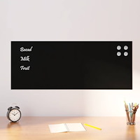 vidaXL Väggmonterad magnettavla svart 100x40 cm härdat glas