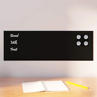 vidaXL Väggmonterad magnettavla svart 60x20 cm härdat glas