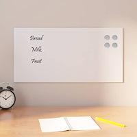 vidaXL Väggmonterad magnettavla vit 60x30 cm härdat glas