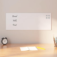 vidaXL Väggmonterad magnettavla vit 80x30 cm härdat glas
