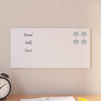 vidaXL Väggmonterad magnettavla vit 40x20 cm härdat glas