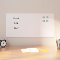 vidaXL Väggmonterad magnettavla vit 80x40 cm härdat glas