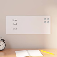 vidaXL Väggmonterad magnettavla vit 50x20 cm härdat glas