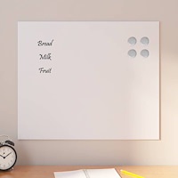 vidaXL Väggmonterad magnettavla vit 60x50 cm härdat glas