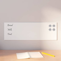 vidaXL Väggmonterad magnettavla vit 60x20 cm härdat glas
