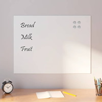 vidaXL Väggmonterad magnettavla vit 80x60 cm härdat glas