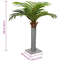 vidaXL Konstgjord palm 6 blad 100 cm grön