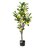 vidaXL Konstgjort citronträd 136 blad 120 cm grönt