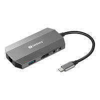 Sandberg Sandberg USB-C 6-in1 Travel Dock - dockningsstation - USB-C - HDMI - 1GbE