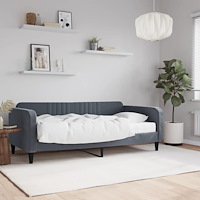 vidaXL Dagbädd med madrass mörkgrå 90x190 cm sammet