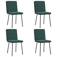 vidaXL Matstolar 4 st mörkgrön sammet