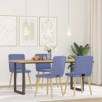 vidaXL Matstolar 4 st Jeans blått tyg