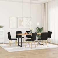 vidaXL Matstolar 6 st svart tyg