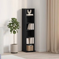 vidaXL CD-bänk svart ek 21x20x88 cm konstruerat trä