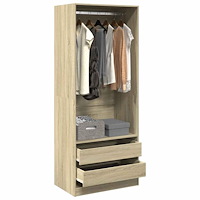 vidaXL Garderob sonoma-ek 80x50x200 cm konstruerat trä