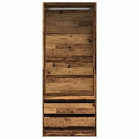vidaXL Garderob åldrat trä 80x50x200 cm konstruerat trä