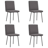 vidaXL Matstolar 4 st grå konstläder