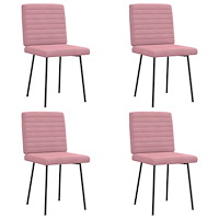 vidaXL Matstolar 4 st rosa sammet