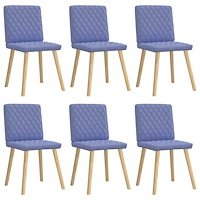 vidaXL Matstolar 6 st Jeans blått tyg