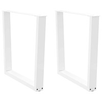 vidaXL Matbordsben V-formade 2 st vit 80x(72-73,3) cm stål