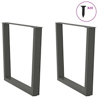 vidaXL Matbordsben V-formade 2 st antracit 80x(72-73,3) cm stål