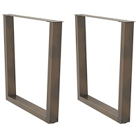 vidaXL Matbordsben V-formade 2 st naturstål 80x(72-73,3) cm stål