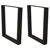 vidaXL Matbordsben V-formade 2 st svart 90x(72-73,3) cm stål