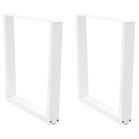 vidaXL Matbordsben V-formade 2 st vit 90x(72-73,3) cm stål