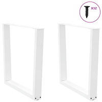 vidaXL Matbordsben V-formade 2 st vita 90x(72-73,3) cm stål