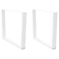 vidaXL Matbordsben V-formade 2 st vita 100x(72-73,3) cm stål