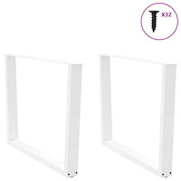 vidaXL Matbordsben V-formade 2 st vita 100x(72-73,3) cm stål