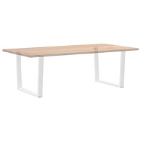 vidaXL Matbordsben V-formade 2 st vita 100x(72-73,3) cm stål