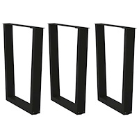vidaXL Matbordsben V-formade 3 st svarta 70x(72-73,3) cm stål