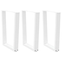 vidaXL Matbordsben V-formade 3 st vit 70x(72-73,3) cm stål
