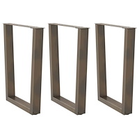 vidaXL Matbordsben V-formade 3 st naturstål 70x(72-73,3) cm stål