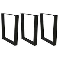 vidaXL Matbordsben V-formade 3 st svart 80x(72-73,3) cm stål