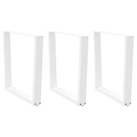 vidaXL Matbordsben V-formade 3 st vit 80x(72-73,3) cm stål