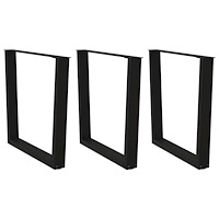 vidaXL Matbordsben V-formade 3 st svart 90x(72-73,3) cm stål