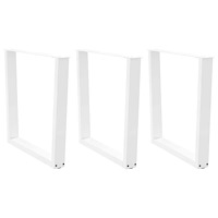 vidaXL Matbordsben V-formade 3 st vita 90x(72-73,3) cm stål