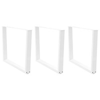 vidaXL Matbordsben V-formade 3 st vit 100x(72-73,3) cm stål