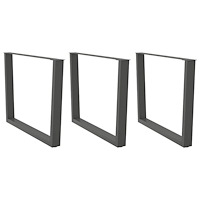 vidaXL Matbordsben V-formade 3 st antracit 100x(72-73,3) cm stål