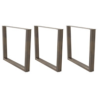 vidaXL Matbordsben V-formade 3 st naturstål 100x(72-73,3) cm stål