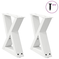 vidaXL Soffbordsben 2 st vit 30x(30-31,3) cm stål