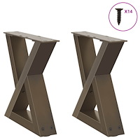 vidaXL Soffbordsben 2 st naturligt stål 40x(30-31,3) cm stål